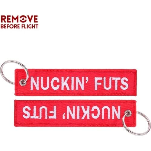 Wholesale Key Ring Nuckin' Futs Keying Chains for Embroidery Key Rings Chain for Aviation Gifts OEM Keychain Jewelry 100 PCS/LOT
