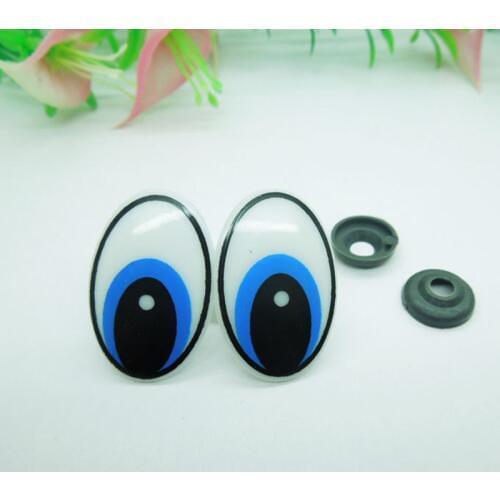 30*20mm Oval Safety Eyes / Blue Color Plastic Doll eyes Handmade Accessories For Bear Doll Animal Puppet Making - 100pcs