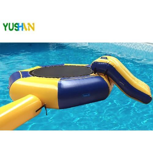 Hot Inflatable Water Trampoline With Slide and Tube inflatable jumping game water trampoline with slide for water park games