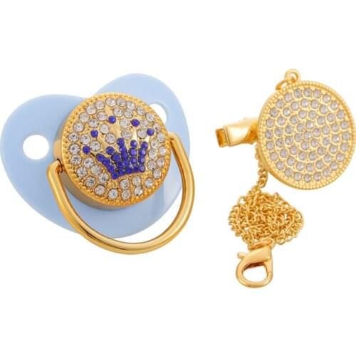 Baby Pacifier Dummy Rhinestone Pacifier Clips Baby Shower Gifts BPA Free Silicone Pacifier Infant Nipple Newborn Baby Soother