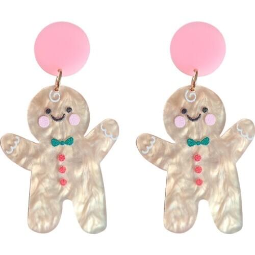Christmas cookies, gingerbread man, funny, funny, cute, girly earrings