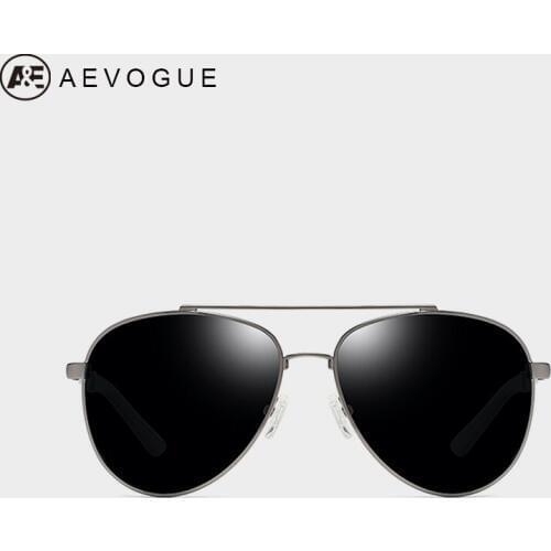 AEVOGUE Sunglasses Men Pilot Two Beams Polarized Blue Green Ocean lens Unisex Sun Glasses UV400 AE0762