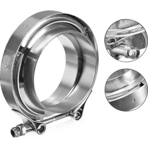 Universal 3" Inch 2" Inch Stainless Steel V-Band Turbo Downpipe Exhaust Clamp Vband 76mm 50mm