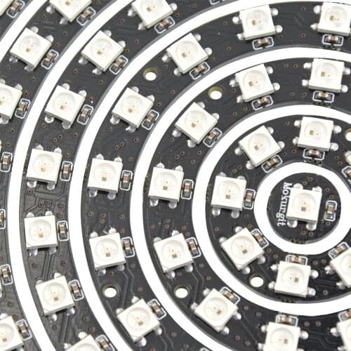 WS2812B RING 1 8 12 16 24 32 40 48 60 93 241 Bits LEDs WS2812B SK6812 5050 RGB LED Ring 5050 Built-in RGB addressable DC5V