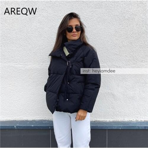 Puffer Jacket Coat Violet New Short Winter Jacket Women Warm Cotton Jackets Parkas Female Casual Loose Outwear Korean