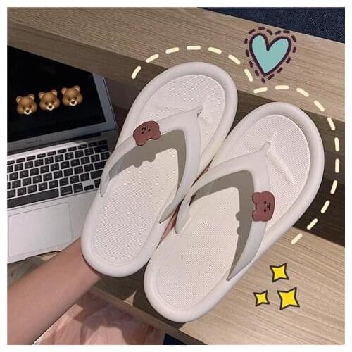 2020 Summer New Slippers Womens Indoor Non-Slip Cartoon Cute Flat Flip-Flops Plastic Beach Flip-Flops
