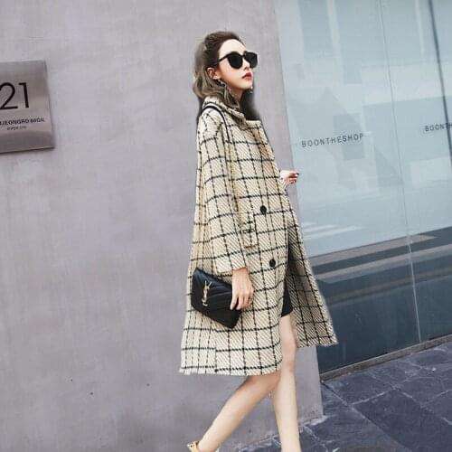 Women blend coat female ladies trending styles warm Woman coats winter 2018 long coats woman winter 2018 trenchcoat KK2662 X