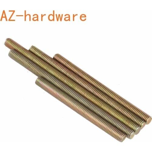 Color plated zinc full thread screw full thread screw rod double thread M6 M8 furniture link screw 20Pcs