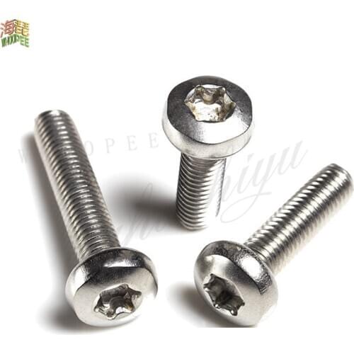 10/50x M1.6 M2 M2.5 M3 M4 M5 M6 304 A2-70 stainless steel GB2672 six lobe Torx head screw troncoconic six round head bolt lobes