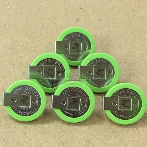 10pcs/lot Panasonic BR1225A/HBN 3V Lithium Batteries Cell with Soldering Pins Wide Temperature BR1225A Button Battery