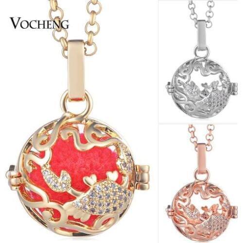 10pcs/lot Vocheng Ball Harmony Jewelry Long Sweater Zircon Stone Necklace with Stainless Steel Chain VA-366*10 Free Shipping