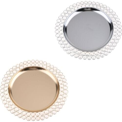 33cm Crystal Ring Holder Storage Jewelry Organizer Fruit Plate Desk Decor Home Ornament