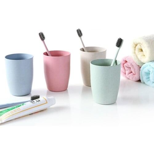 400ml Wheats Straw Water Cup Multifunctional Coffee Plastic Cup Drinking Cups Reusable Brushing Cups E7