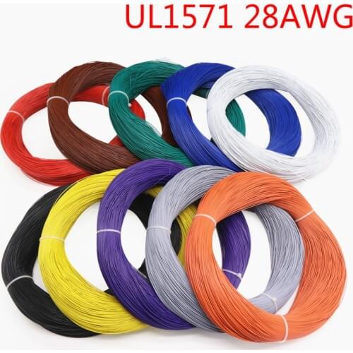 5 Meters UL1571 28AWG PVC Electronic Wire 28 AWG Insulated Tin-plated Copper Cable LED Line OD 0.9mm