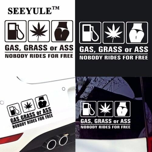 Car Sticker Grass Ass Nobody Rides Funny Decal Auto Exterior Decorate Accessories PVC Waterproof Personalise Outdoor 2 Colors