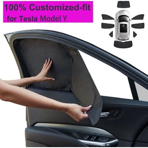 Car Sun Shade Cover 100% Custom-Fit Car Side Window Privacy Sun Shade for Tesla Model Y Car Shading Front Windshield Sunshade