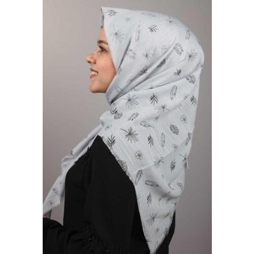 BAYSEM PATTERNED LINEN FLAMLI SCARF-DESEN-09-RENK-12