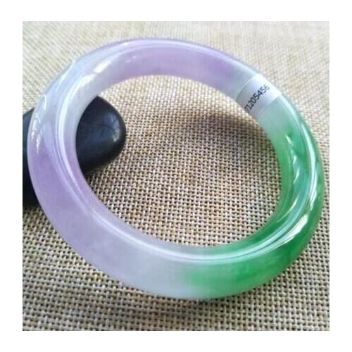 Fine jewelry58-60 mm Certified (Grade A) 100% Natural Lavender Jadeite JADE Bracelet Bangle Free shipping with box