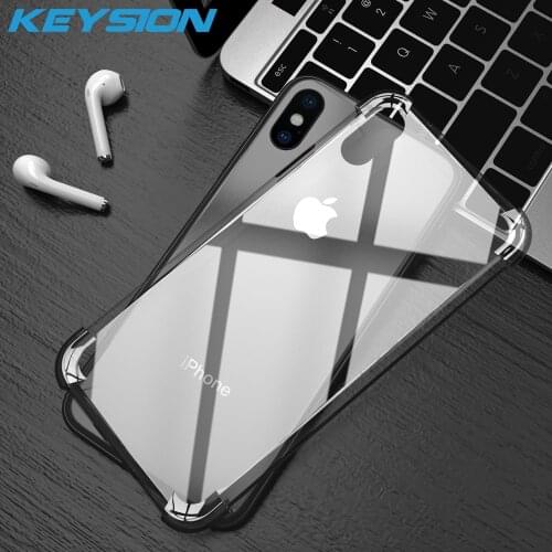KEYSION Phone Case for iPhone XS Max XR Transparent soft TPU silicone Anti-knock back Cover for iPhone XR for iPhone XS XSMAX