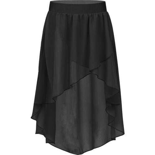 Kids Girls Ballet Skirt Asymmetrical Chiffon Skirt Dancewear Children Ballerina Jazz Stage Performance Lyrical Dance Costumes