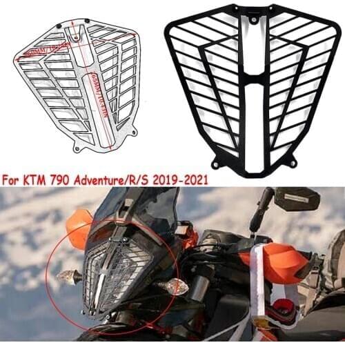 For KTM 790 Adventure/R/ADV 2019 2020 2021 Motorcycle Headlight Guard Protector Grille Grill Cover 790 Adventure Acrylic Lamp Pa