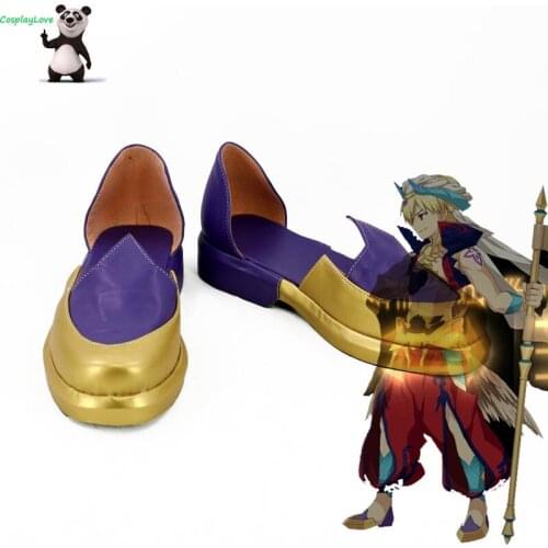 Fate Grand Order Caster Gilgamesh Golden Purple Cosplay Shoes Boots Newest Custom Made For Halloween Cosplaylove