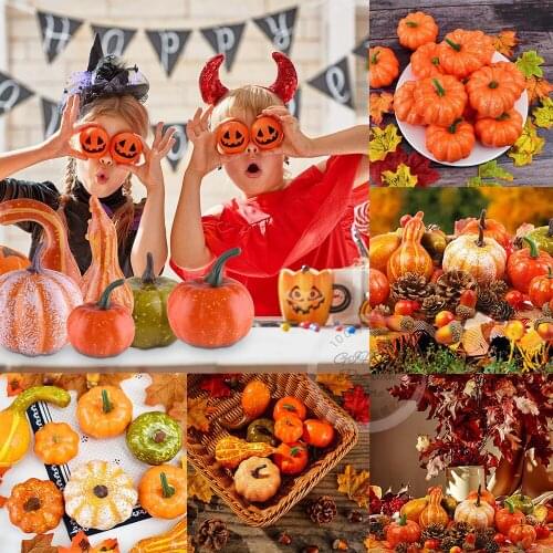 Artificial Assorted Pumpkins Mini Fake DIY Pumpkin Autumn Decorations Artificial Vegetables Halloween Decorations For Home
