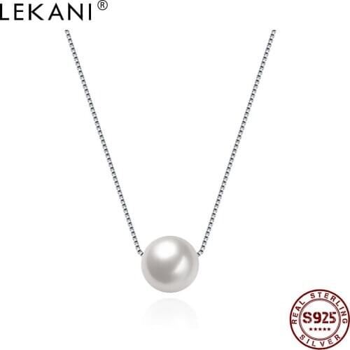 LEKANI 925 Sterling Silver Shell Pearl Women Necklaces Elegant Creative Fine Jewelry Wedding Imitation Pearls Pendant Necklace