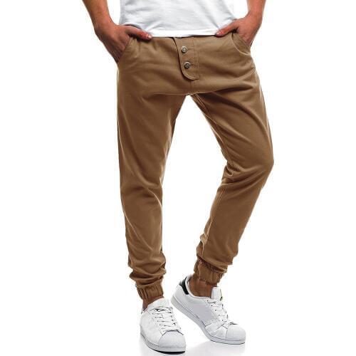 HOT 2019 Outdoor spring autumn Sport hip hop Khaki baggy button Stretch Pantalones track pants men jogging running trousers