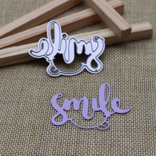 English Word Smile Metal Cutting Dies Stencils For Card Making Decorative Embossing Suit Paper Cards Stamp DIY