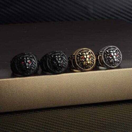 Mens Retro Party Creative Domineering Lion King Crown Punk Hip Hop Jewelry Birthday Boy Exquisite Fashion Wholesale