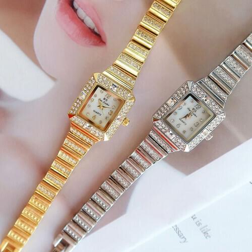 2021 New Exquisite Rectangular Small Chain Ladies Watch Luxury Diamond Elegant Business Quartz Wrist Watch Bayan Kol Saati