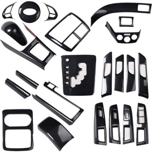 New ABS Carbon Fiber Style Car Styling For Subaru Forester 2008-2012 LHD Interior Window Door Gear Shift Panel Cover Trim