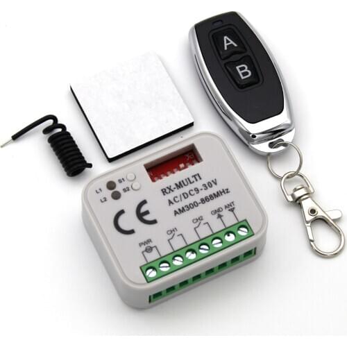 New Universal AC DC 12-24V 2 Channel Multi Receiver RX MULTI 300-868 MHz Garage Door Remote Control Receiver