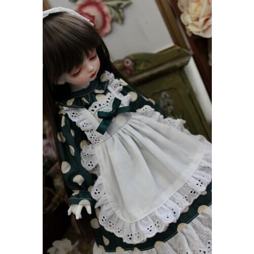 BJD Doll clothes suitable for 1-3 1-4 1-6 size fashionable dress white dress with headdress doll accessories