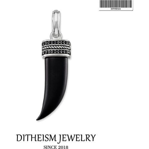 Black Tooth Pendants, 2018 New Fashion Jewelry 925 Sterling Silver Blackened Vintage Gift For Women Men Boy Girls Fit Necklace