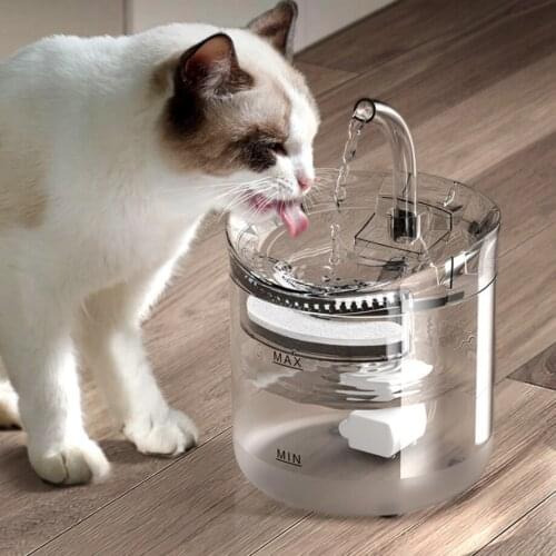 2L Cat Water Fountain Filter Automatic Sensor Drinking Fountain For Cats Feeder Pet Water Dispenser Auto Drinker For Cats