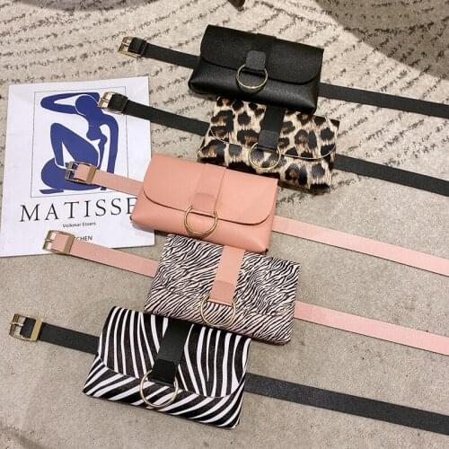 Fashion Serpentine Belt Bags Vintage Animal Pattern Waist Belt Bags Phone Pocket Fashion PU Leather Detachable Waist Pouch