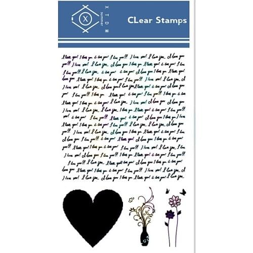 11*16CM Love text Transparent Clear Stamps / Silicone Seals Roller Stamp for DIY scrapbooking photo album/Card Making