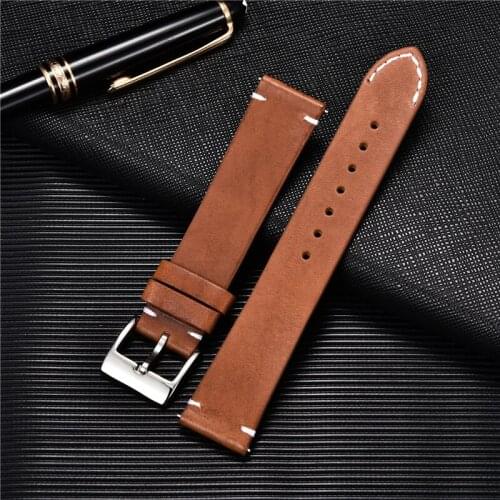 Quick Release Leather Watchbands 18mm 20mm 22m 24mm Casual Belt Smart Watch Strap Soft Matte Bracelet Wrist Watch Band