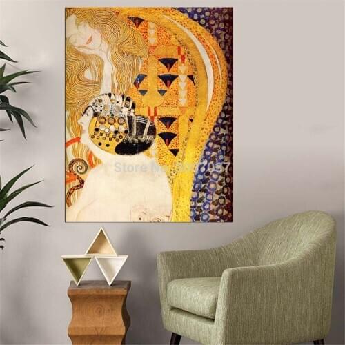 Hand painted oil painting canvas wall art decor pictures Signora Paradiesengel Leiden Starke By Gustav klimt wall painting art