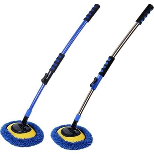 Zq Car Wash Mop Does Not Hurt the Car Curved Rod Telescopic Washing Mop Car Washing Tools