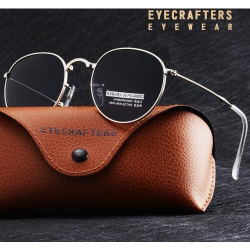 Foldable Folding Sunglasses HD Polarized Mens Womens Fashion Retro Vintage Small Oval Round SunGlasses Mirrored Coating Eyewear