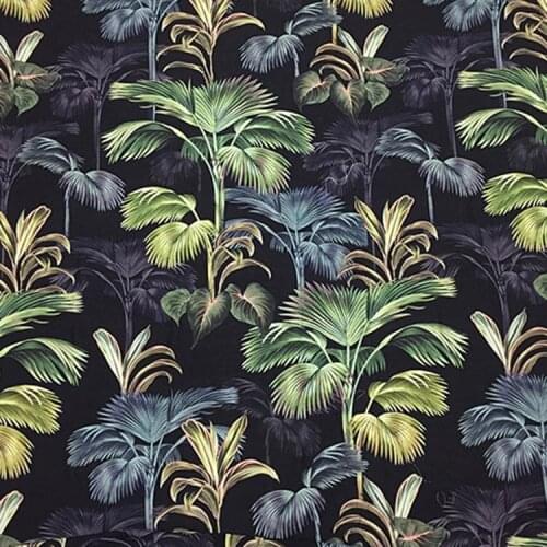 Natural Silk cotton fabric big leaves and tree print for girls evening dress,SCT764