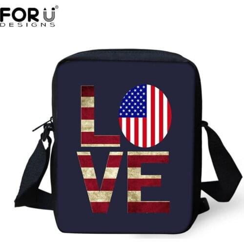 FORUDESIGNS National Flag and Love Printed Women Messenger Bag With Zipper Fashion Mini Shoulder Portable Travel Bags For Ladies