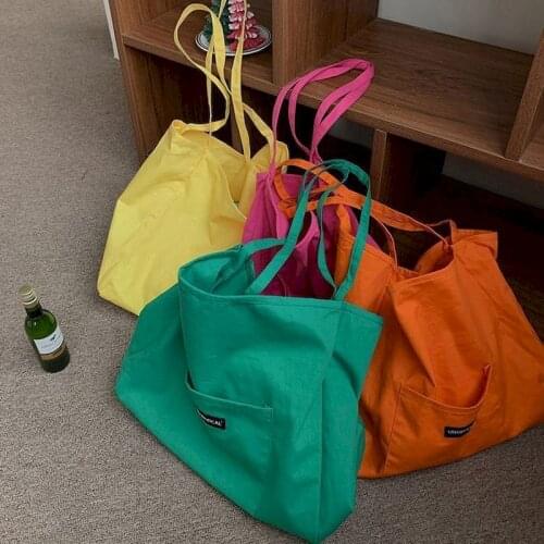 Bag female 2021 new one-shoulder large-capacity Korean version of the wild canvas bag student Japanese large-capacity tote bag