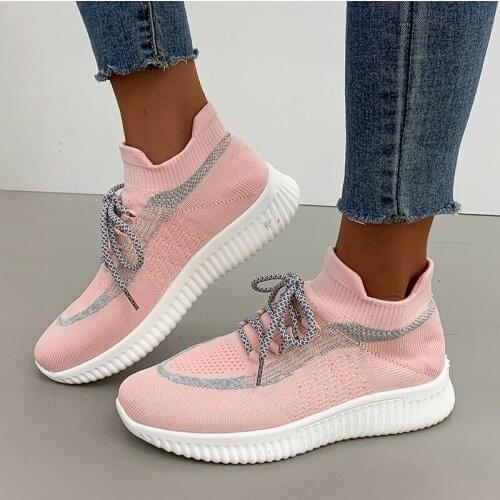 Womens Mesh Snaekers Women Lace Up Running Shoes Woman Casual Sports Shoes Female Vulcanzied Ladies Platform Flat Big Size 43