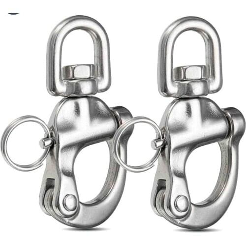 1pcs Stainless Steel Rotary Spring Hook Quick Release Boat Chain Eye Shackle Swivel Bracket Snap Hook Hardware Tool 70mm