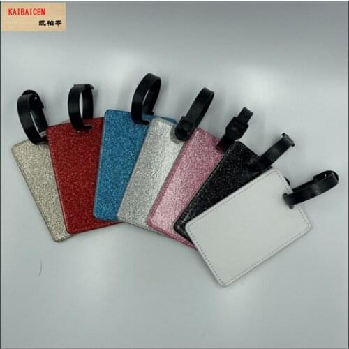 10pcs/lot Blank Sublimation PU Leather baggage tag Holder for Hot transfer Printing Leather Blank DIY 10*7CM