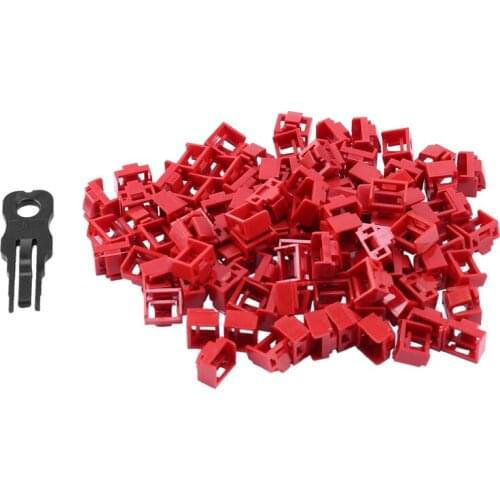 100Pcs RJ45 Port Ethernet LAN Hub Anti Dust Cover Plug Cap Blockout Protector with Proprietary Lock and Key